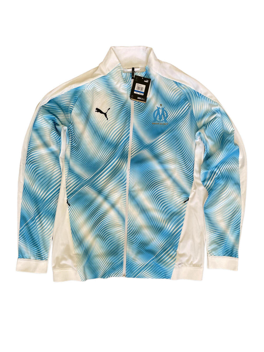 PUMA OLYMPIQUE MARSEILLE DROIT AU BUT STADIUM JACKET BLUE MENS SIZE XL NEW